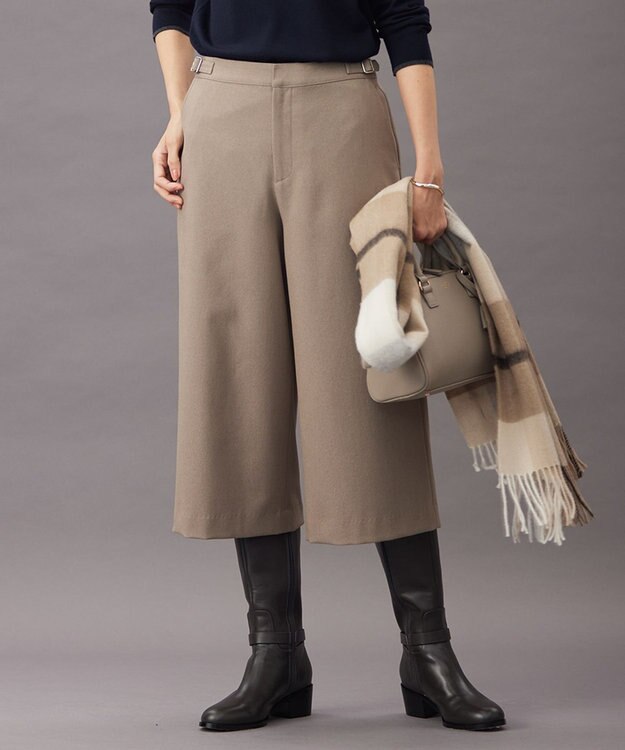 J.PRESS LADIES S 【WEB限定カラーあり・洗える】ツムギート flannel キュロット パンツ ベージュ系