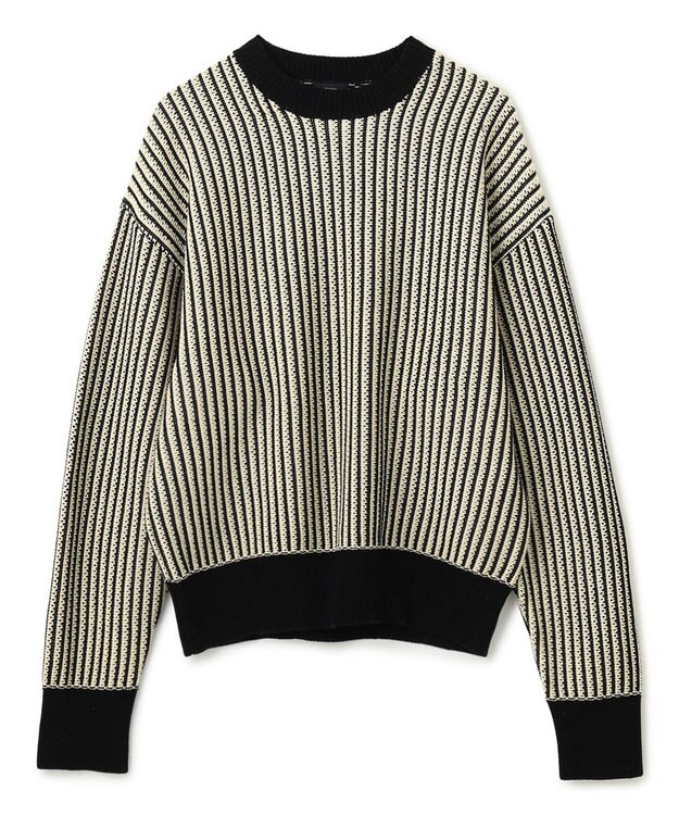 JOSEPH 【洗える】バイオテープコットン　ラウンドネックニット Black