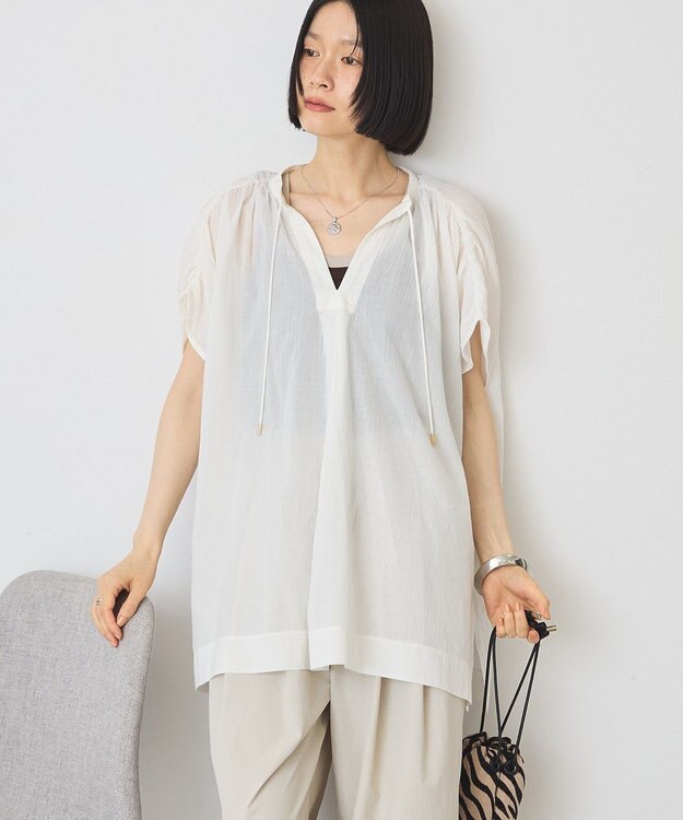 AMERICAN HOLIC フレンチスリーブスキッパーブラウス Ivory