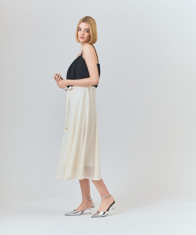 GRACE CONTINENTAL リネンライクバイカラーワンピース キナリ