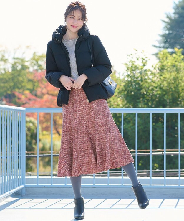 ANY SIS 【撥水】エコファイバーミックスショート ダウン ブラック