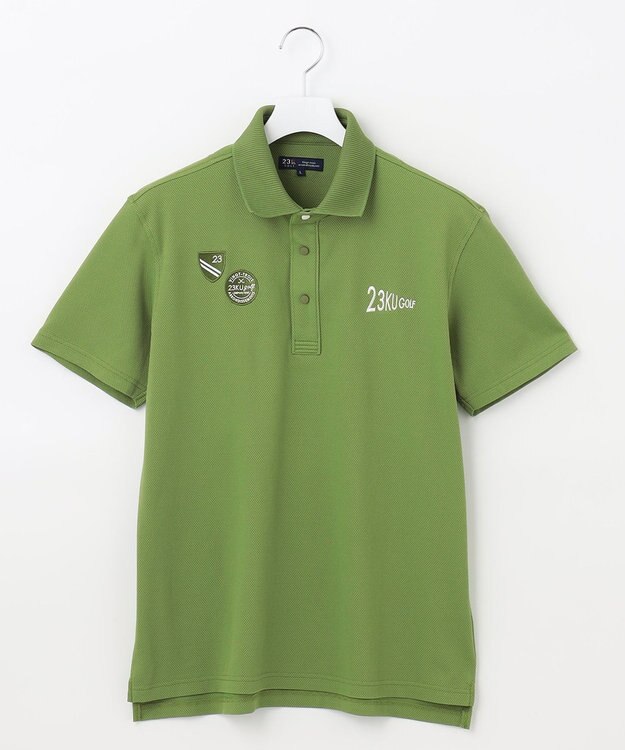 23区GOLF 【MEN】ハニカムカノコ半袖ポロシャツ カーキ系