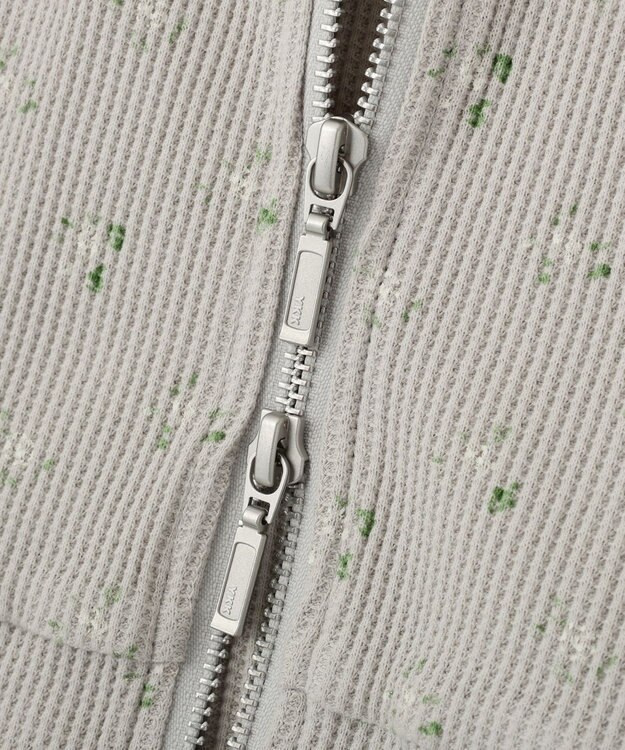 earth music&ecology 【予約】【綿100％】ダブルジップワッフルカーディガン フラワー