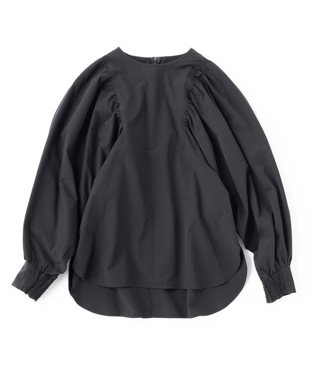 UNFILO 【撥水/軽量/ストレッチ】MOVE TEX ボリュームスリーブブラウス ブラック