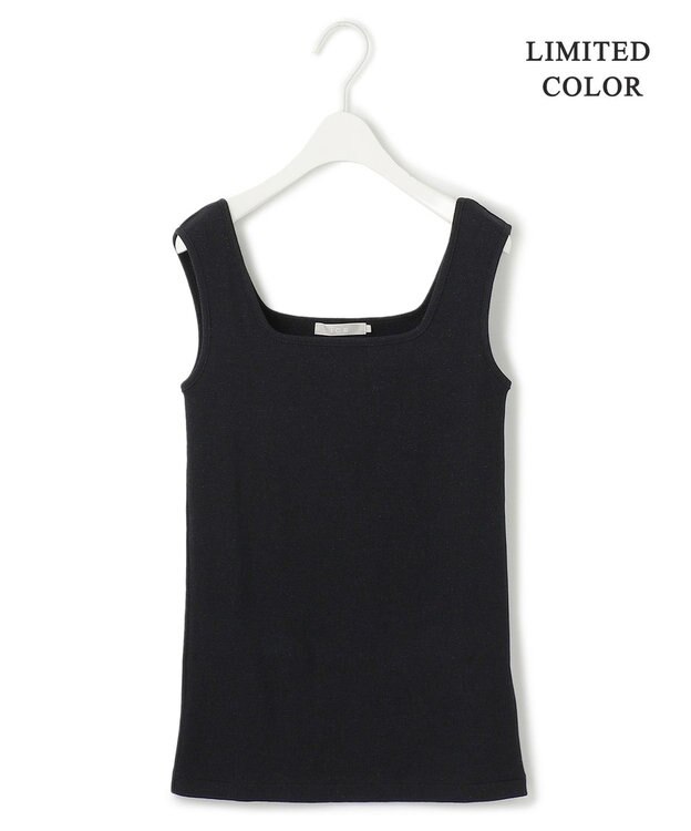 ICB 【新色追加・WEB限定カラーあり・洗える】ブロードステッチリブ タンクトップ ブラックラメ系［WEB限定］