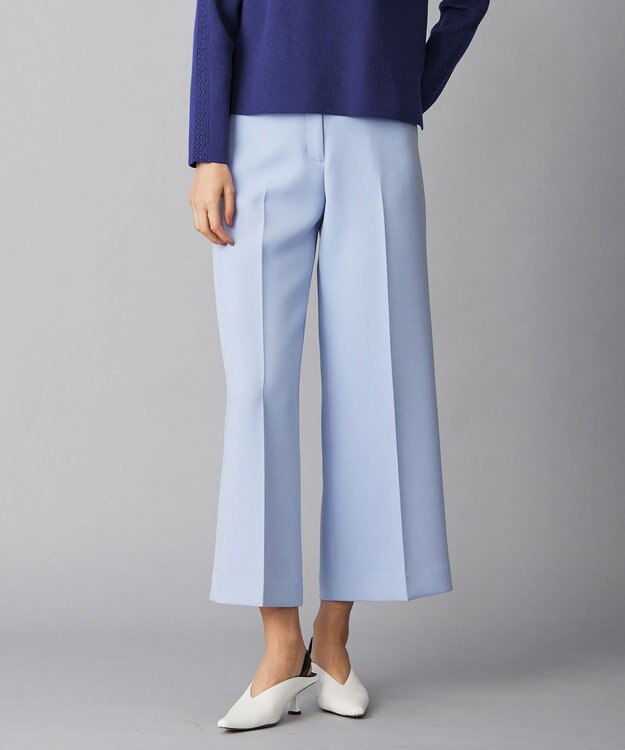 ICB 【洗える】トリプルクロスツイル ワイドパンツ スカイブルー系