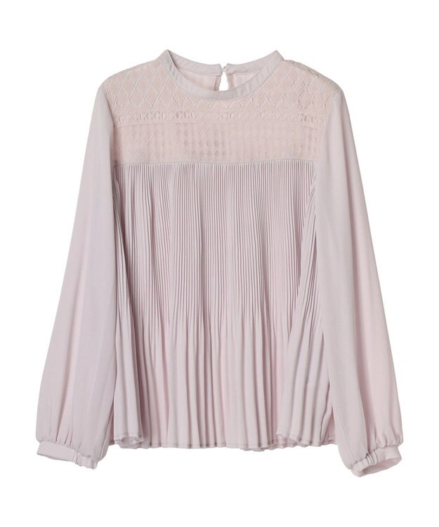 earth music&ecology レースプリーツブラウス Light Pink