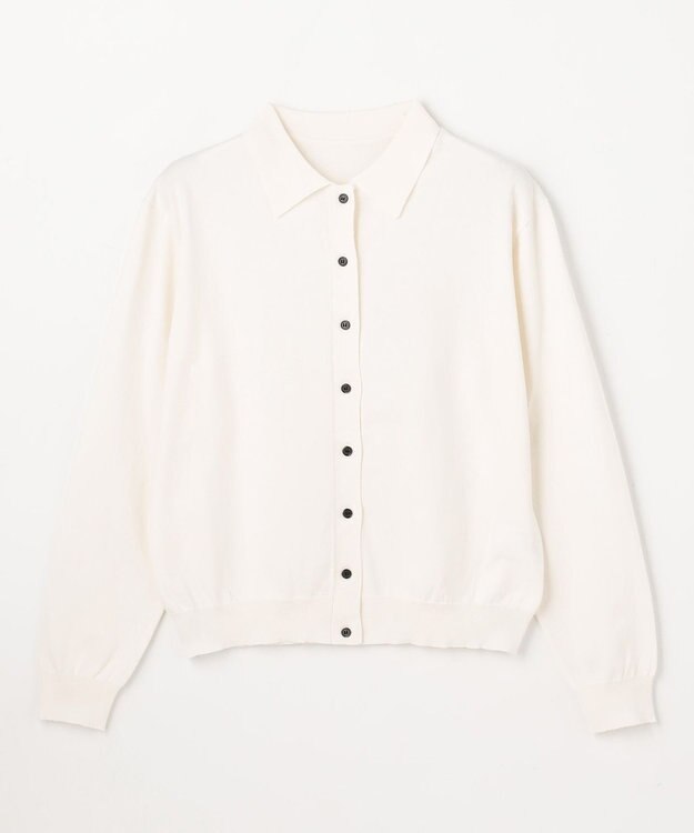 ANY L コットンブレンドポロカーデ エクリュ