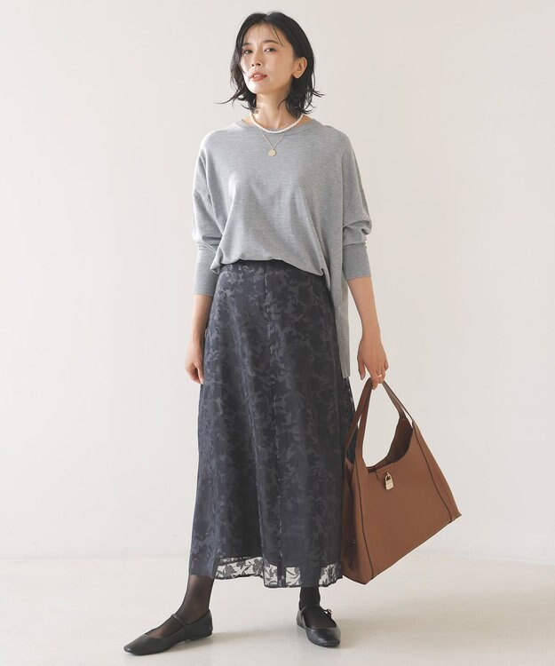 UNFILO マイビューティニット クルーネック グレー