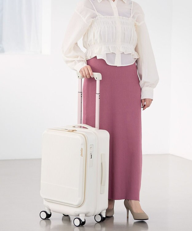 ACE BAGS & LUGGAGE Jewelna Rose エルダートローリー 機内持込 ボトルホルダー付 34~41L 05401 ジュエルナローズ オフホワイト