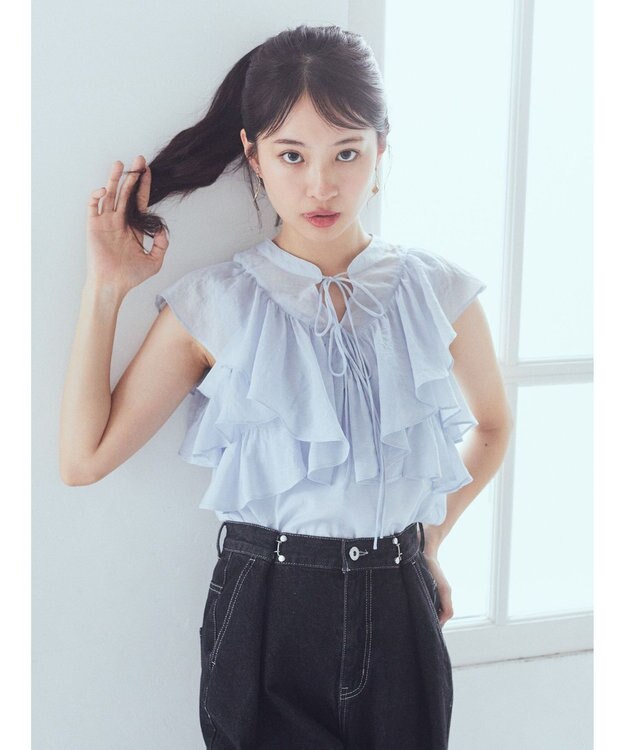 earth music&ecology ２ＷＡＹフリルブラウス Sax