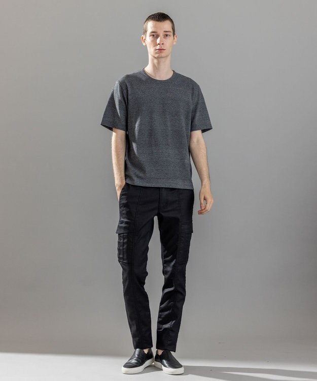 JOSEPH HOMME  新型【抜群のストレッチ性/光沢素材】ハイパワーソフトストレッチ デザインパンツ/ STICK DESIGN ブラック系