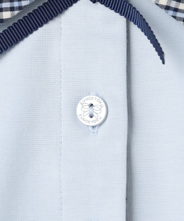 組曲 KIDS 【110-140㎝】 ミニチェック レイヤードトップス サックスブルー