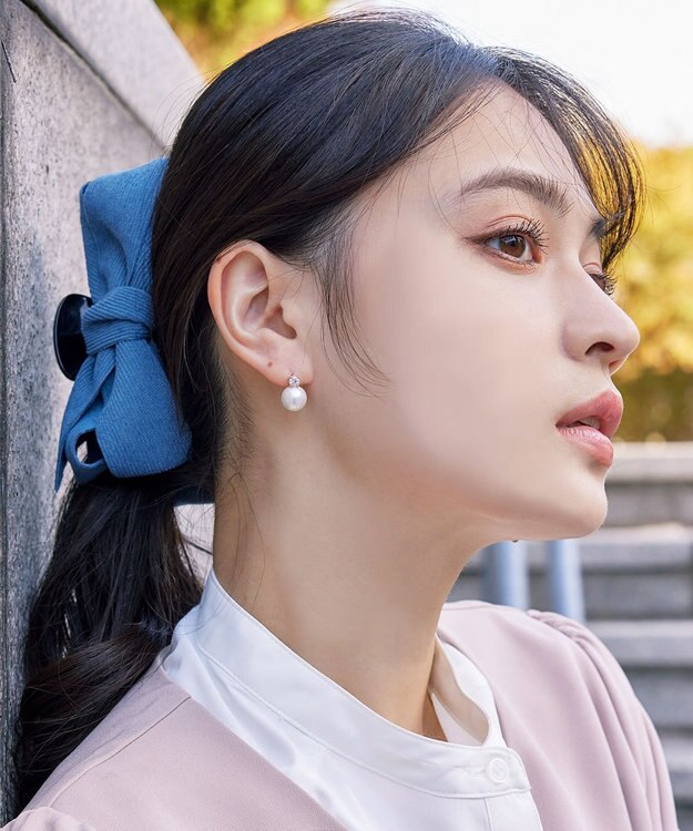 Tiaclasse 【選べる2TYPEデザイン】【金属アレルギー対応】 【養殖パール】  ワンポイントパールピアス＆イヤリング ピアス：ピンクゴールド