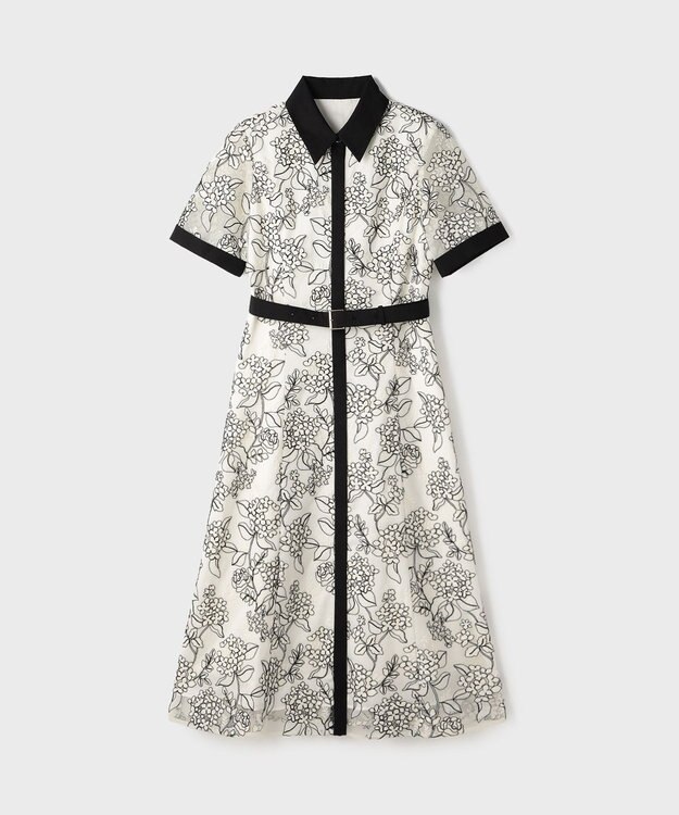 GRACE CONTINENTAL フラワーコード刺繍ワンピース キナリ