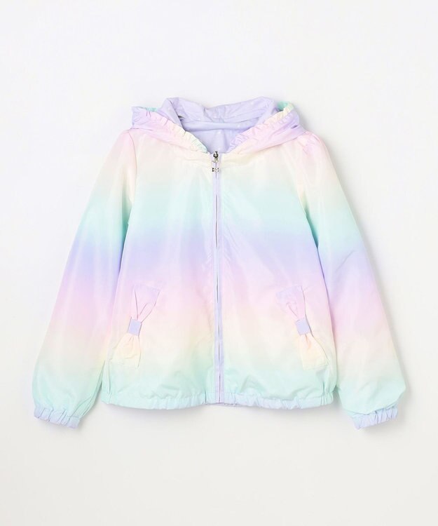 ANY KIDS 【フード取り外し/洗濯機可能】撥水加工リバーシブルゾン レインボー