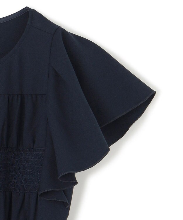 TOCCA 【洗える・接触冷感・UVカット・消臭】SMOCKING EMBROIDERY ドレス ネイビー系