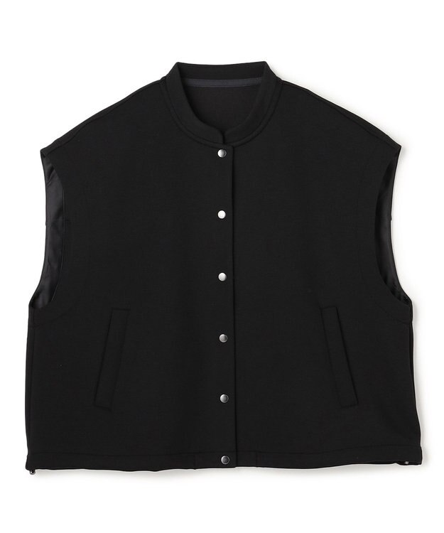 UNFILO BEAUTY FORM JERSEY スリーブレス ブルゾン ブラック