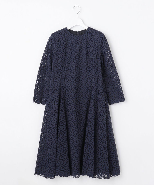 23区 【APPLAUDIR】ニュアンス フラワーレース ドレス ネイビー系