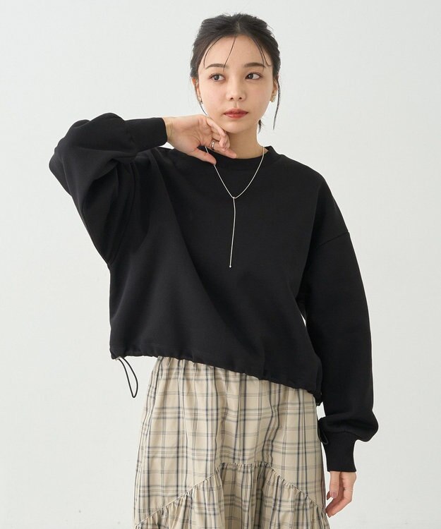 earth music&ecology ドロストヘムスウェット Black