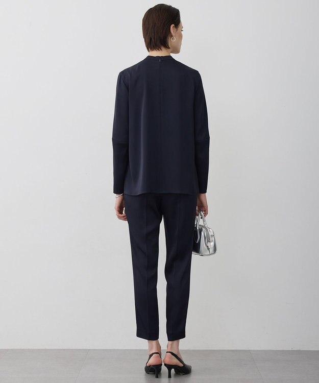 ICB アセテートダブルサテン スティックパンツ ネイビー