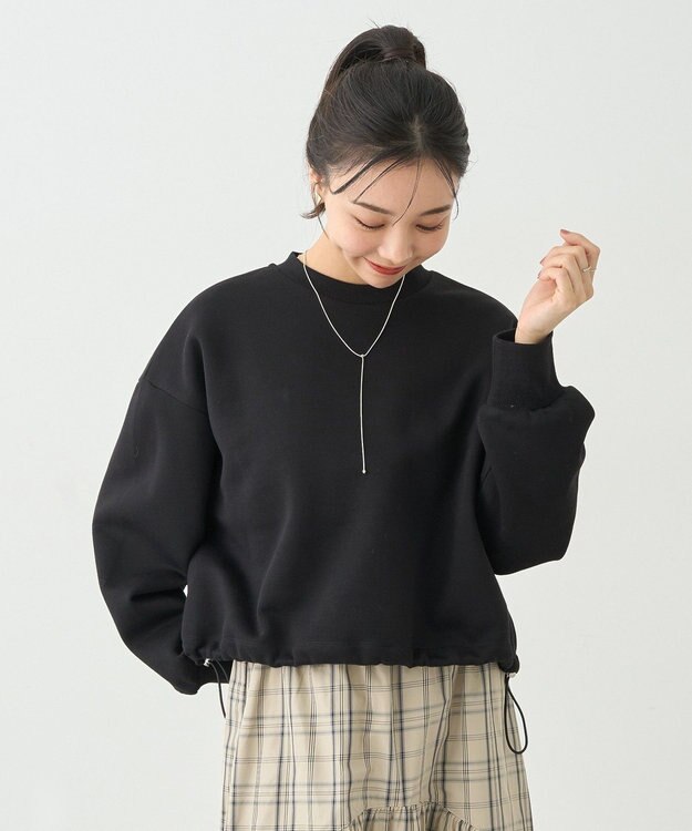 earth music&ecology ドロストヘムスウェット Black