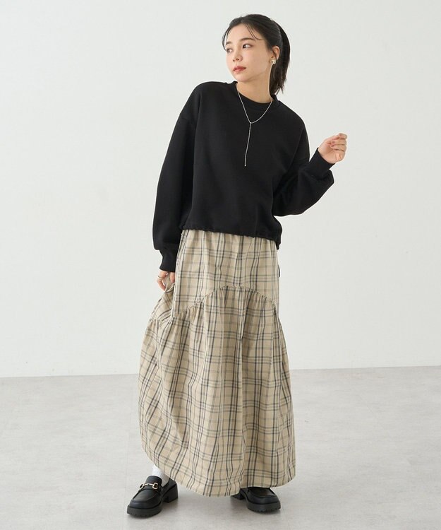 earth music&ecology ドロストヘムスウェット Black