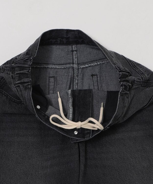 WEGO 【ウエスト調整可/SMLサイズ展開】ローライズカバーフィットフレアデニムパンツ デニムブラックソノタ