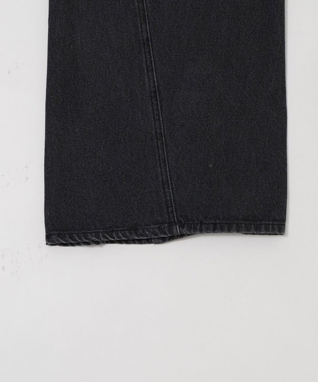 WEGO 【ウエスト調整可/SMLサイズ展開】ローライズカバーフィットフレアデニムパンツ デニムブラックソノタ