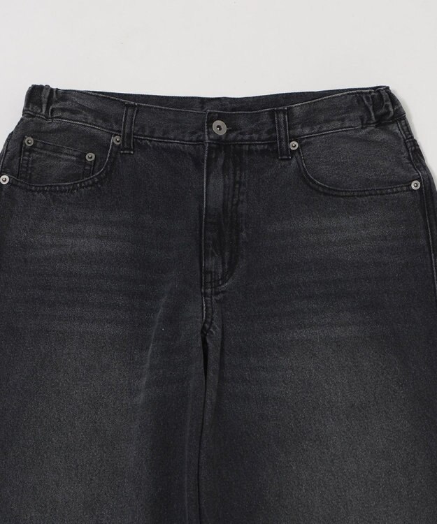 WEGO 【ウエスト調整可/SMLサイズ展開】ローライズカバーフィットフレアデニムパンツ デニムブラックソノタ