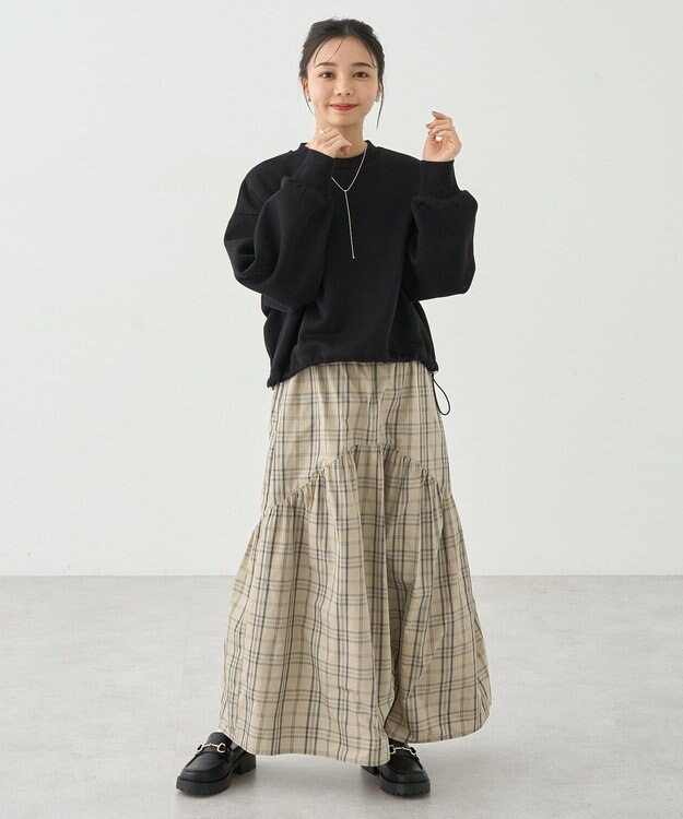 earth music&ecology ドロストヘムスウェット Black