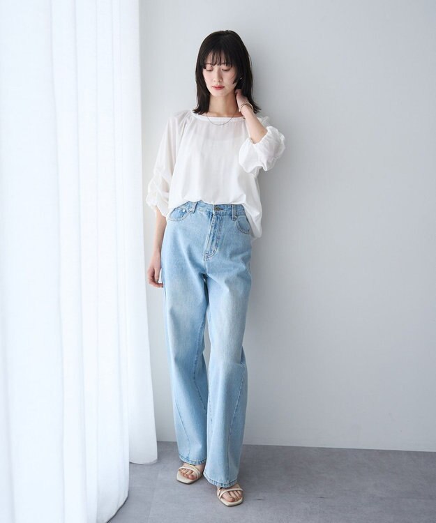 YECCA VECCA ホイップスリーブブラウス Off White
