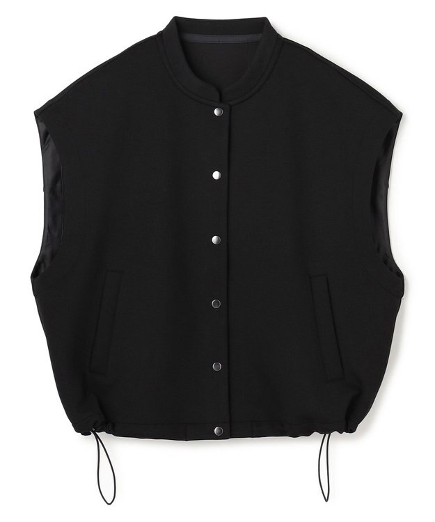 UNFILO BEAUTY FORM JERSEY スリーブレス ブルゾン ブラック