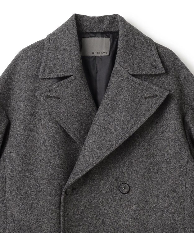 uncrave ライトメルトン ロングチェスターコート チャコール
