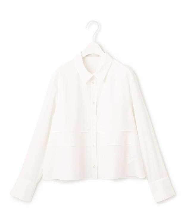 ICB 【洗える】 クリーンブロード クロップドブラウス オフホワイト系