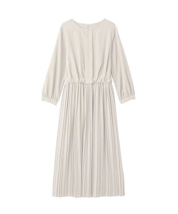 YECCA VECCA ジョーゼットプリーツワンピース Light Gray