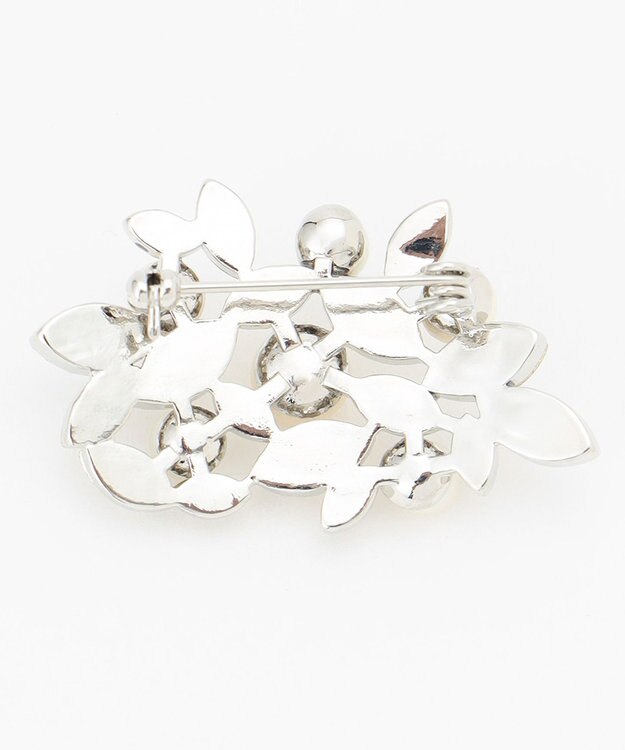 J.PRESS LADIES ビジューパール ブローチ シルバー系