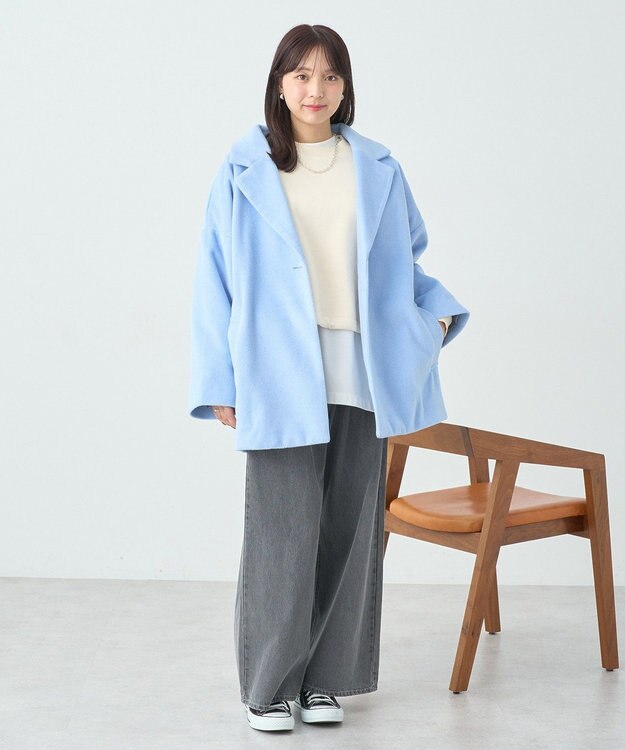 earth music&ecology ドロストヘムスウェット Ivory