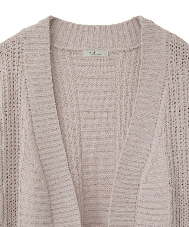earth music&ecology マットモールカーディガン Pink