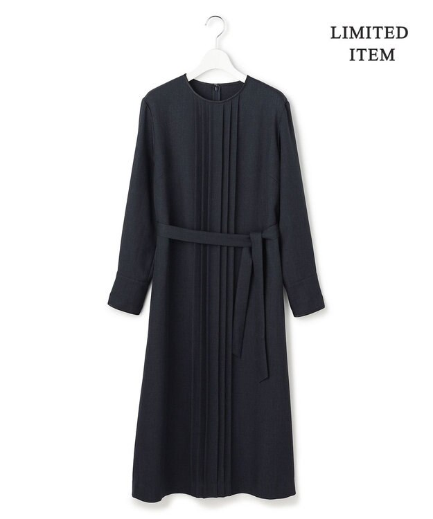 ICB L 【WEB限定】ツイードタックワンピース ネイビー系