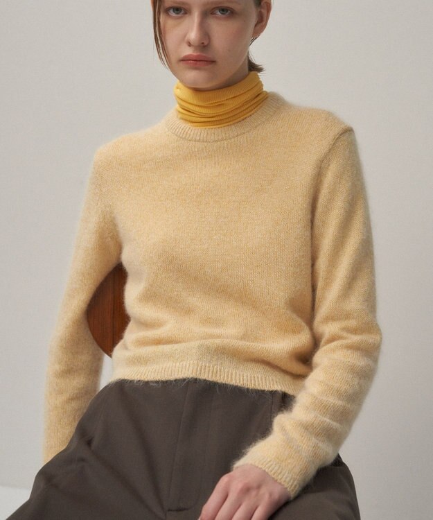 ATON SILK ALPACA | クルーネックセーター YELLOW