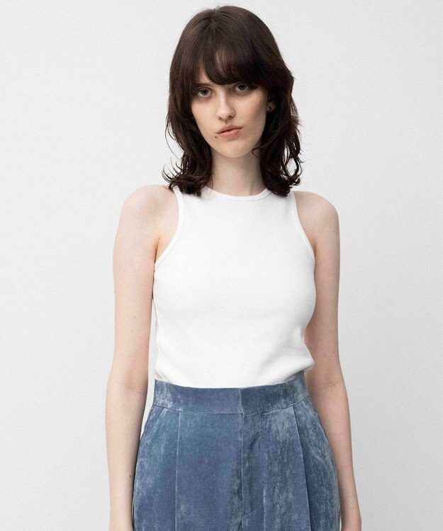 NAVE 【Nave】リブカットソー タンクトップ ホワイト系