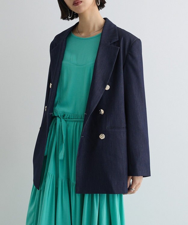 Green Parks ボリュームスリーブティアードワンピース Green