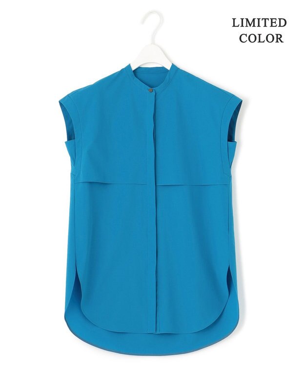 ICB L 【接触冷感・UVカット・撥水・洗える】 プルーフ4WAYタフタ ブラウス ターコイズ系［WEB限定］