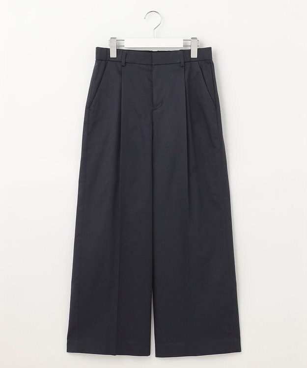 自由区 【XSサイズ~/接触冷感・吸湿・速乾】COOLMAX ワイドパンツ ネイビー系