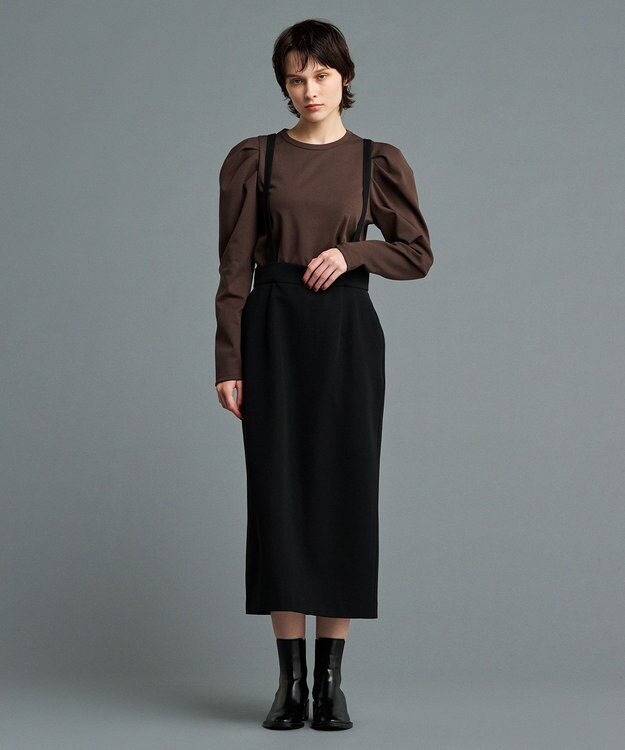 uncrave 【UVケア・接触冷感】ダブルフェイスジャージー ボリュームスリーブ カットソー(長袖)（uncrave STANDARD） ブラウン