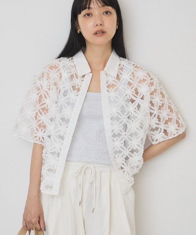 AMERICAN HOLIC アートレース半袖シャツ Off White