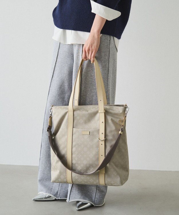 russet アシンメトリーハンドルトートバッグ(SF-237) Ecru