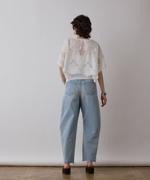 GRACE CONTINENTAL 刺繍ポンチョトップ ホワイト