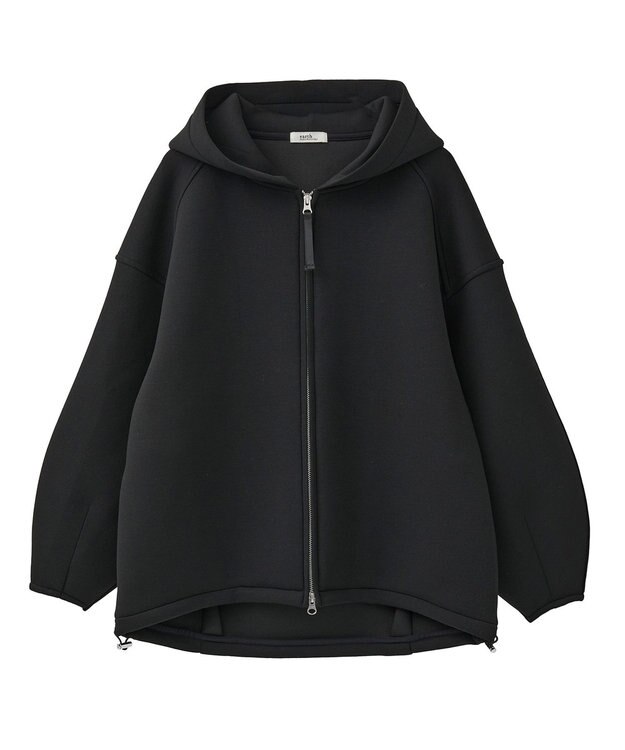 earth music&ecology 【軽量】ダンボールニットフーディーブルゾン Black